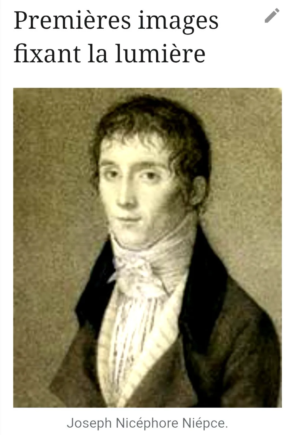 Portrait de Joseph Nicéphore Niépce (1765-1833)